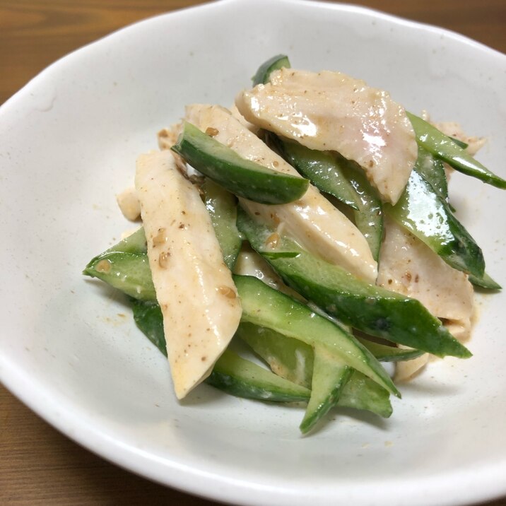 鶏胸肉の胡麻ラー和え